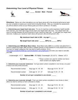 Determining Your Level of Physical Fitness
