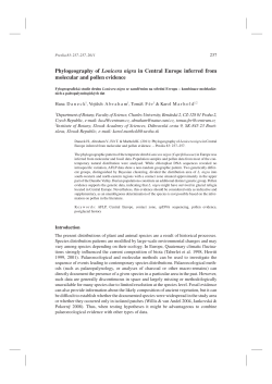 Phylogeography of Lonicera nigra in Central Europe