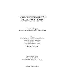 a comprehensive performance project in horn literature, with an