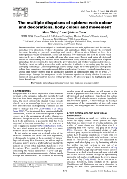 The multiple disguises of spiders - Philosophical Transactions of the