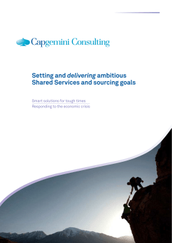 Setting and delivering ambitious Shared Services and sourcing goals