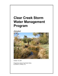 Clear Creek Storm Water Management Program