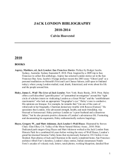 jack london bibliography 2010-2014 2010