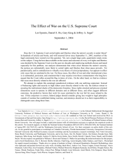 The Effect of War on the Supreme Court: How