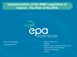 Implementation of the GMO Legislation in Ireland - the Role of