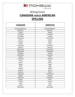 Canadian vs American spelling