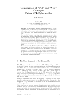Future JPL Ephemerides