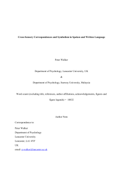 Cross-Sensory Correspondences and