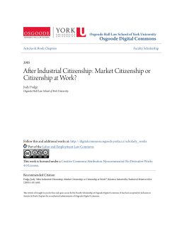 After Industrial Citizenship: Market Citizenship or Citizenship at Work?