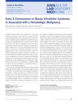 Extra X Chromosome in Mosaic Klinefelter Syndrome Is Associated