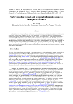 Preferences for formal and informal information sources