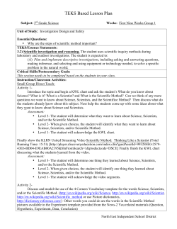 3rd Grade Science 1st Nine Weeks Group 1