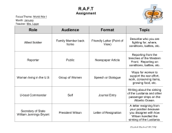 RAFT WWI - Elizabeth Blackwell Middle School 210Q / Homepage