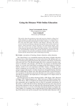 Going the Distance With Online Education