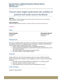 Factors that might undermine the validity of patient and multi