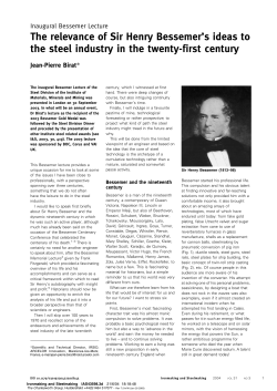 The relevance of Sir Henry Bessemer`s ideas to the steel