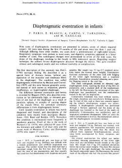 Diaphragmatic eventration in infants