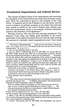 Presidential Impeachment and Judicial Review