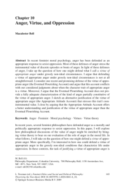 Anger, Virtue, and Oppression