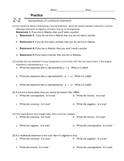Manipulations of Conditional Statements