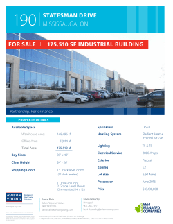 190 statesman drive mississauga, on for sale i 175510 sf industrial