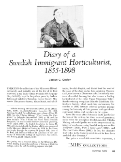 Diary of a Swedish immigrant horticulturist, 1855