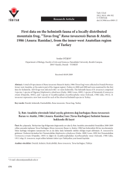 First data on the helminth fauna of a locally distributed mountain frog