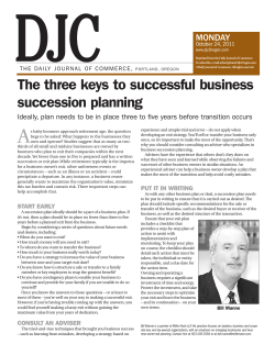 The Three Keys to Successful Business Succession Planning