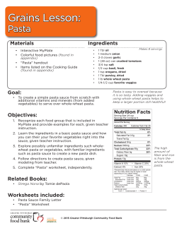 Grains Lesson - pittsburghfoodbank.org