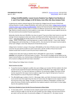 Read the press release - The Institute For College Access and