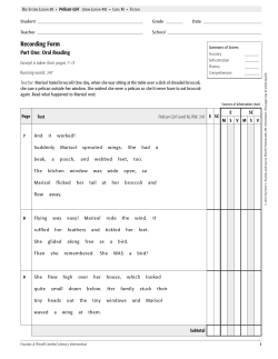 Pelican Girl Recording Form