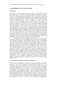 atmospheric evolution of mars
