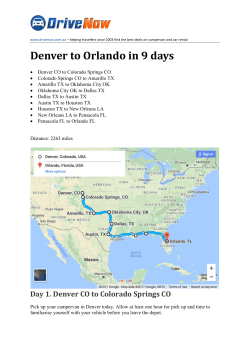 Denver to Orlando in 9 days