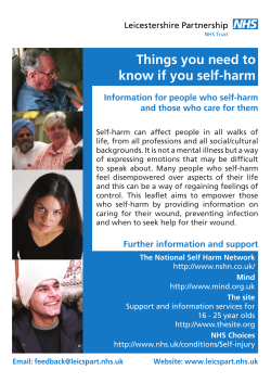 Things you need to know if you self-harm