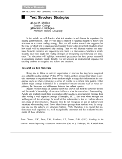 Text Structure Strategies