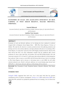 ECONOMIES OF SCALE AND ALLOCATIVE EFFICIENCY OF RICE