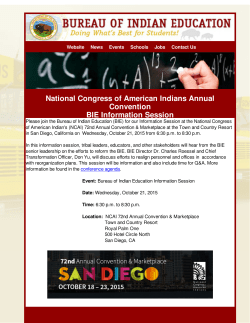 BIE Information Session at the National Congress of American
