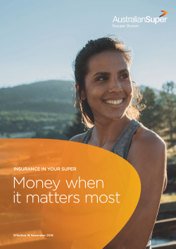 Insurance in your super guide