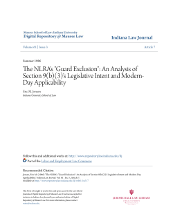 The NLRA`s "Guard Exclusion" - Digital Repository @ Maurer Law