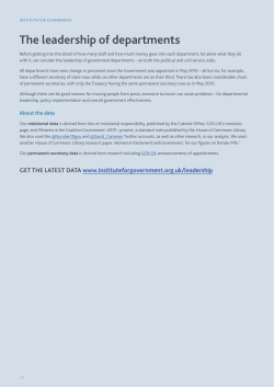 The leadership of departments - The Institute for Government