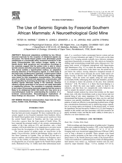 The Use of Seismic Signals by Fossorial Southern African Mammals