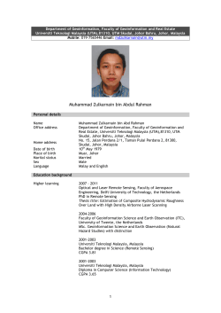 Department of Remote Sensing, Faculty of Geoinformation Science