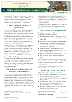 Infosheet - Parliament of Australia