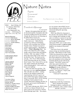 Nature Notes - Pajarito Environmental Education Center