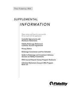 Fidelity IRA Custodial Agreement and Disclosure Statement