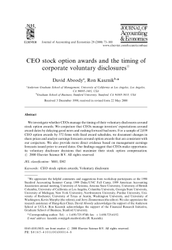 CEO stock option awards and the timing of corporate voluntary