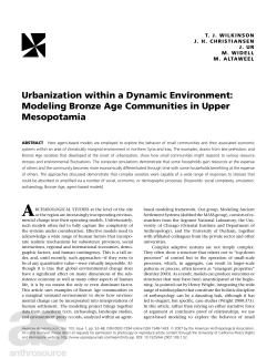 Modeling Bronze Age Communities in Upper Mesopotamia