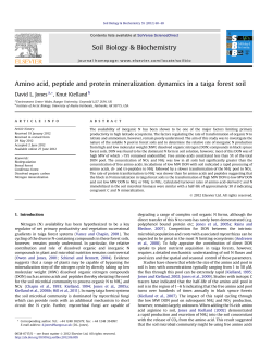 Amino acid, peptide and protein mineralization dynamics in a taiga