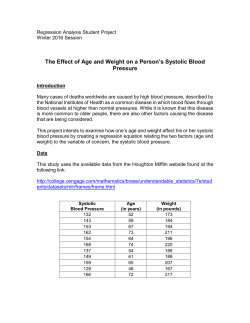 The Effect of Age and Weight on a Person`s Systolic Blood Pressure