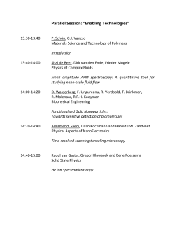 Parallel Session: &ldquo;Enabling Technologies&rdquo;